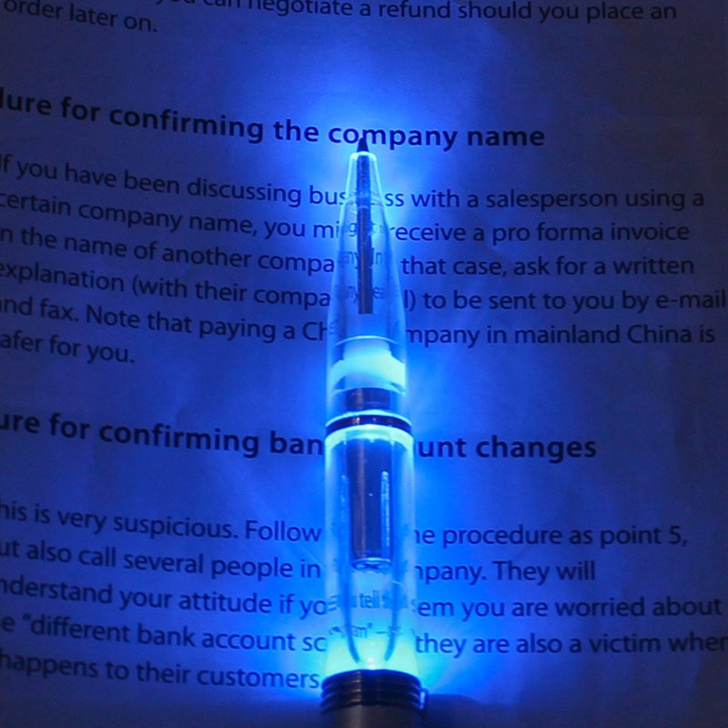 GS GLOWSEEN LED Light Up Pen, Lighted Pen With Light Tip for Writing In The Dark - Extra Batteries and Ink Cartridges Included -2 Pack -Blue - Image 5